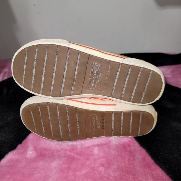 Vtg Coach Ursula Pink Red Signature Rubber Rain Boots - Picture 5 of 7